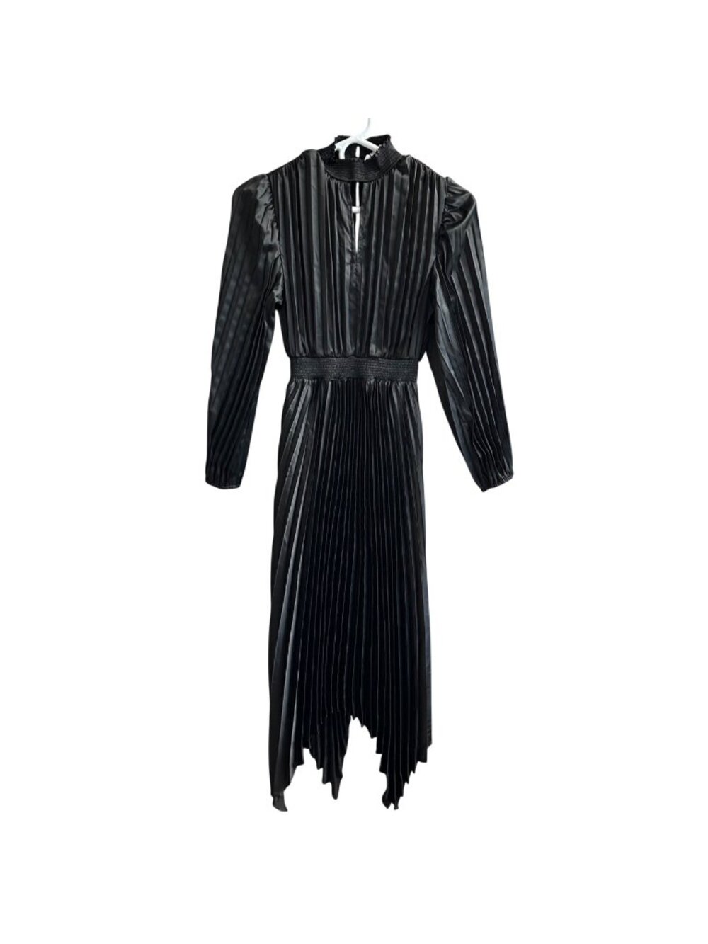 Petal & Pup Pleated Eloise Long Sleeve Midi Dress NWT Size 0 Black Edwardian
